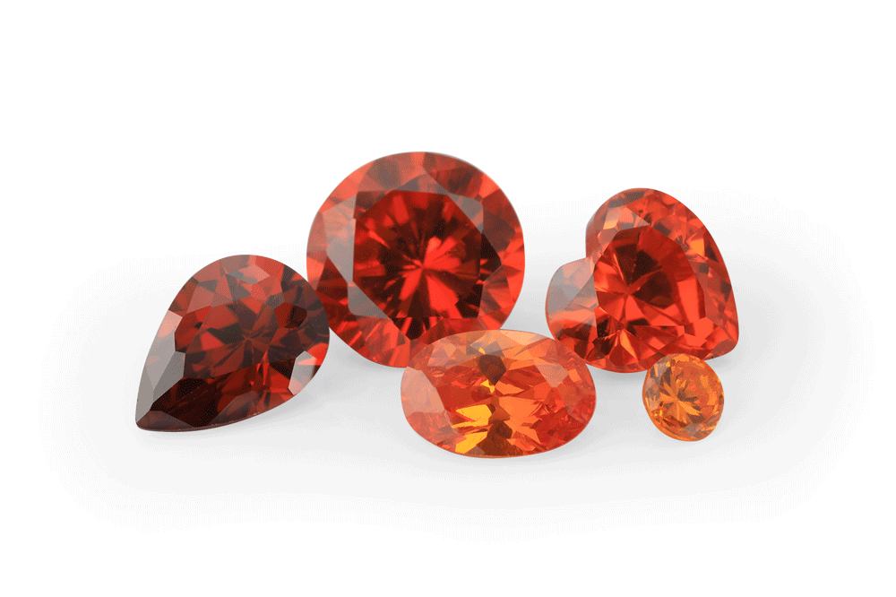 Cubic Zirconia 7x5mm Pear Shape Orange