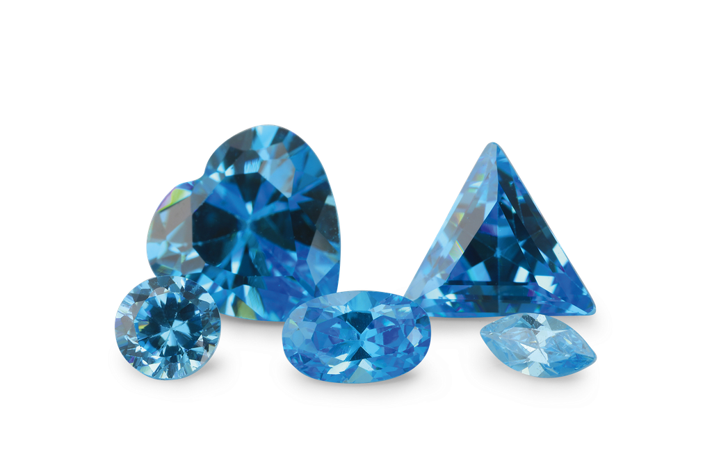 Cubic Zirconia 6.00mm Triangle Blue