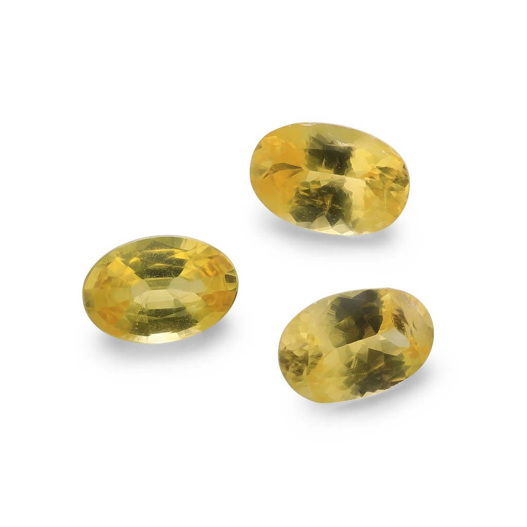 Yellow Sapphire 6x4mm+/- Oval Set of 3