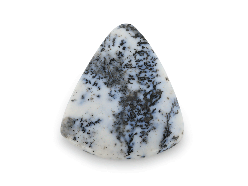 Dendritic Agate 34x30mm Triangle Cabochon 