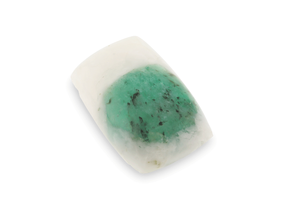 Quartz with Emerald 21x14mm Cushion Cabochon