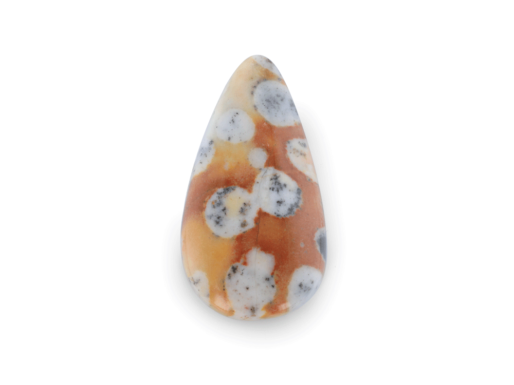 "Tigillites"Spotted Fawn Jasper 27x14mm Triangular Cabochon