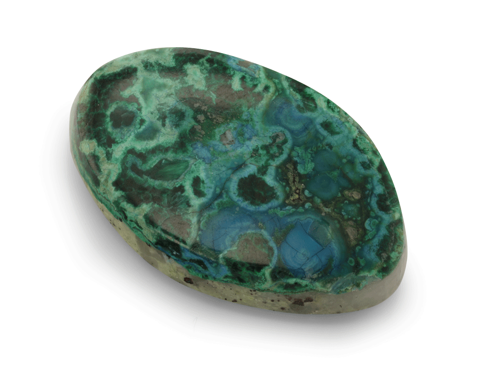 Azurite Malachite Chrysocolla 20x15mm Oval  21.61cts