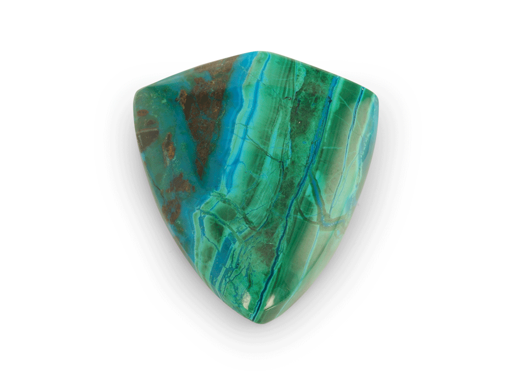 Ray Chrysocolla 29.5x25mm Shield