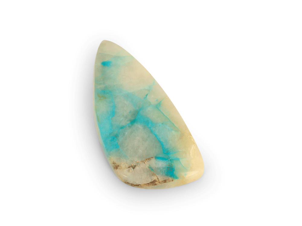 Copper, Chrysocolla Quartz 29x18mm Free Form 