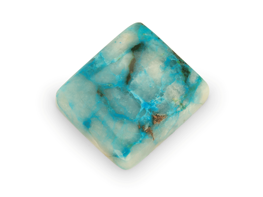 Copper, Chrysocolla Quartz 24.5x21.5mm Rectangle 