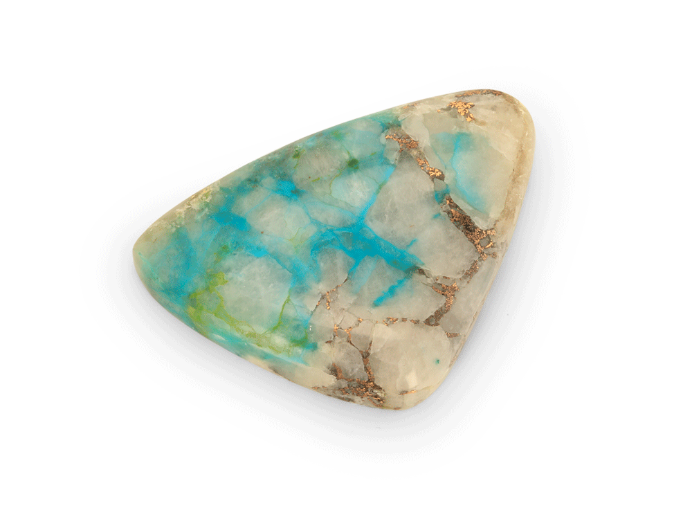 Chrysocolla Copper Quartz 30.5x21.5mm Free Form