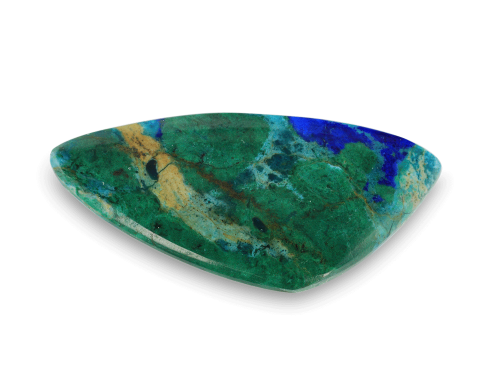 Bisbee Azurite & Malachite 32.5x15mm Triangular Free Form