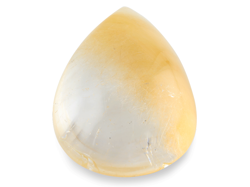 Gold Rutile Quartz 28x20mm Pear Shape Cabochon