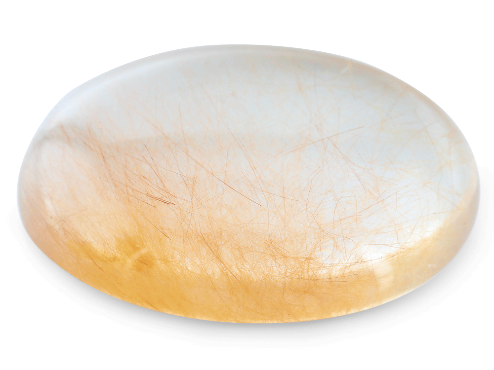 Rutilated Quartz 32x22mm Oval Golden Red