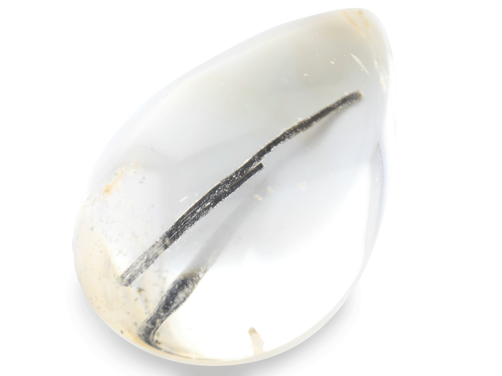 Tourmalated Quartz 31x18mm Pear Shape Cabochon