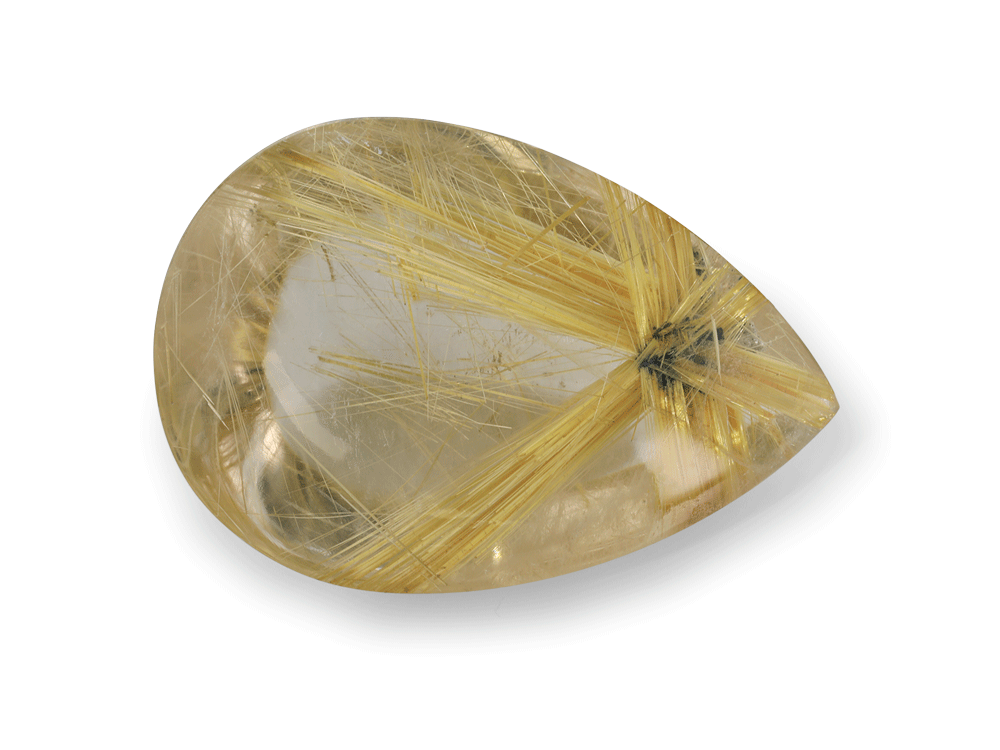 Quartz w Rutile 35x24mm Pear Shape 