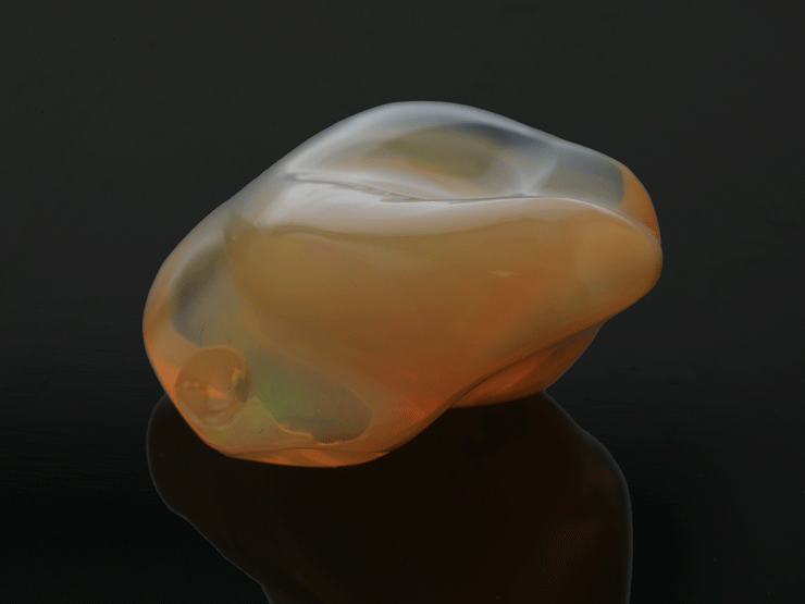 Mexican Fire Opal 23x20mm Freeform Orange