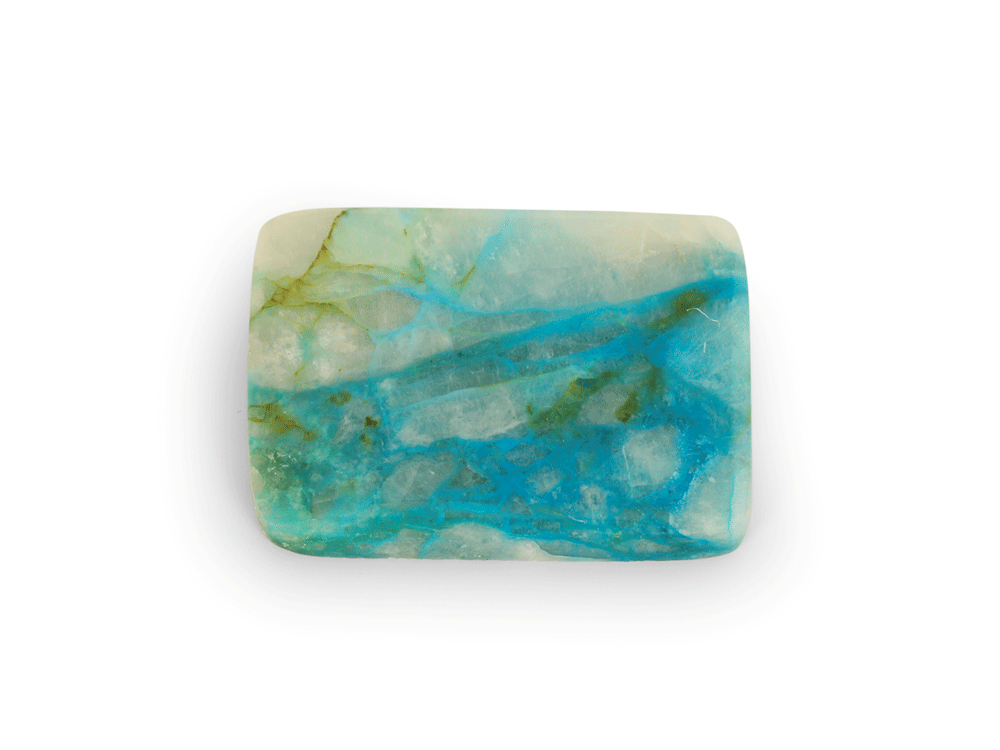 Copper, Chrysocolla Quartz 25x18mm Rectangle