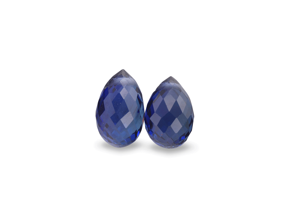 Ceylon Sapphire 6x4mm +/- Briolette Strong Blue Pair