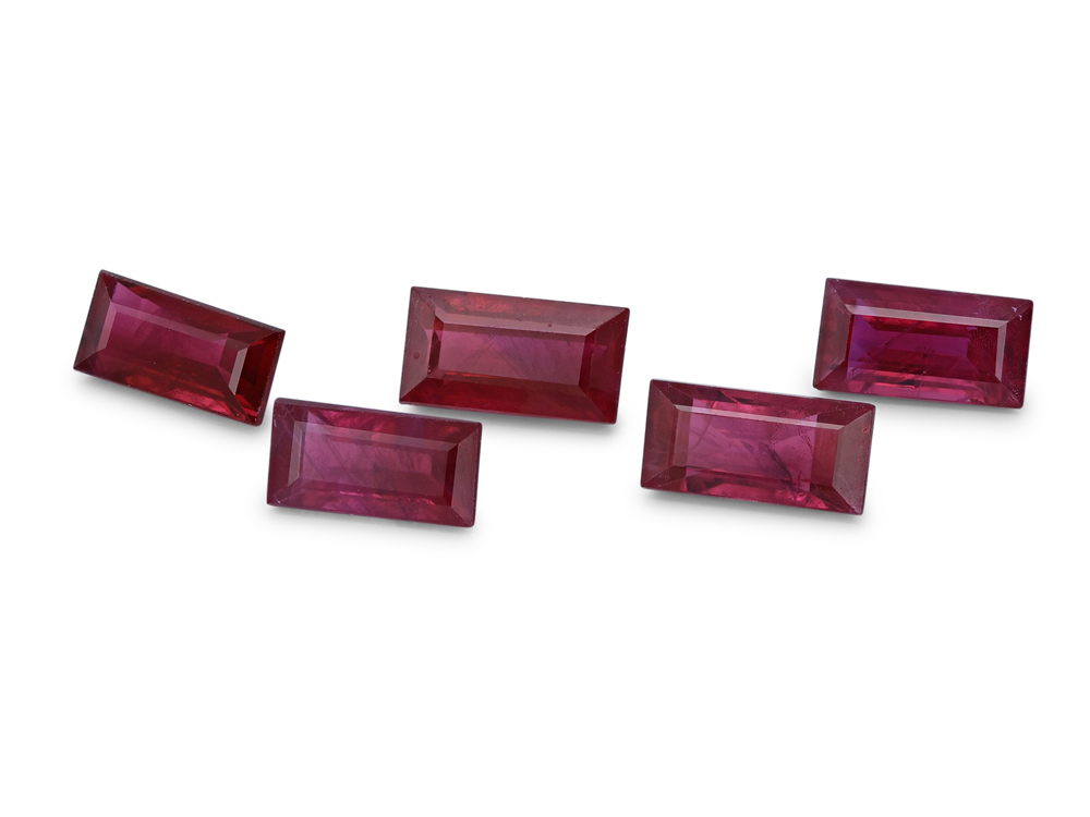 Ruby Red 5x2.5mm Baguette