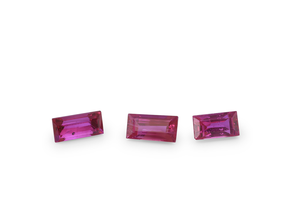 Ruby 4x2mm Baguette Mid Pink Red