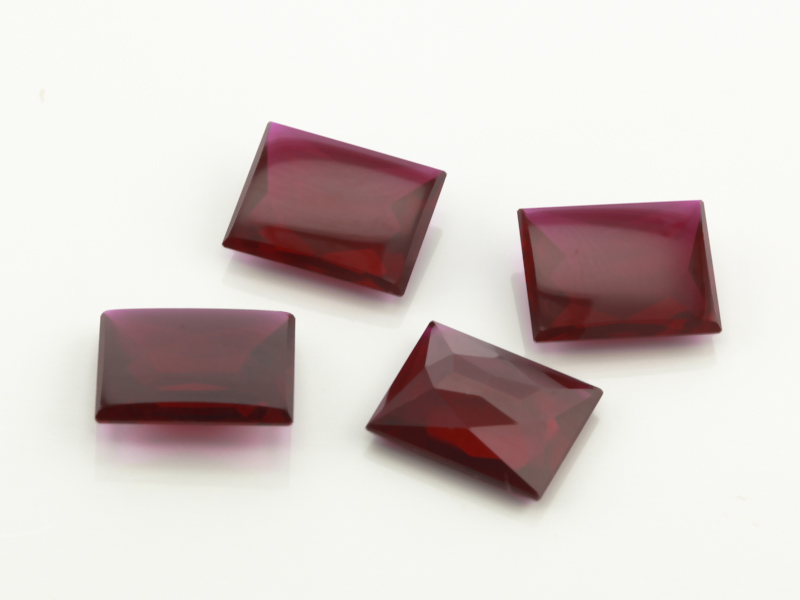 Synthetic Ruby (Dark Red Corundum) Rectangle Buff Top