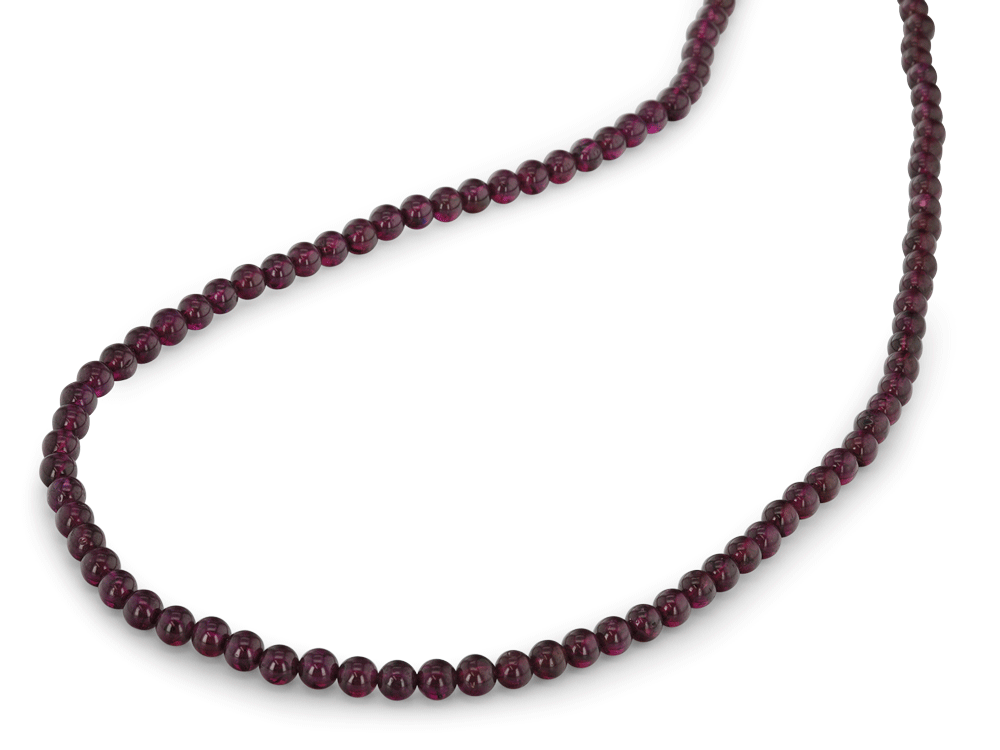 Rhodolite Garnet 5-6mm Round Polished Strand