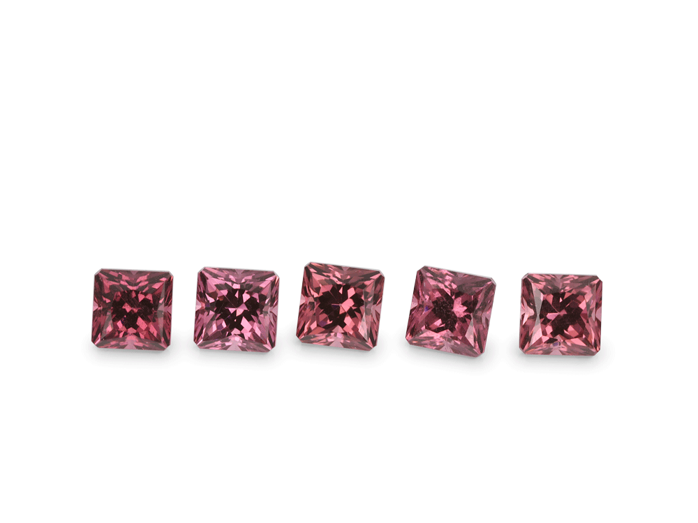 Signity Rhodolite Garnet 2.50mm Princess Cut