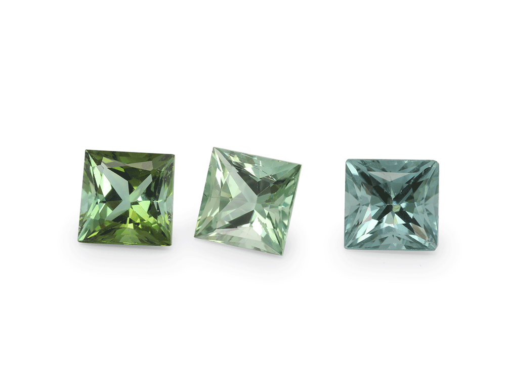 Blue Green Tourmaline 3.75mm Princess Cut