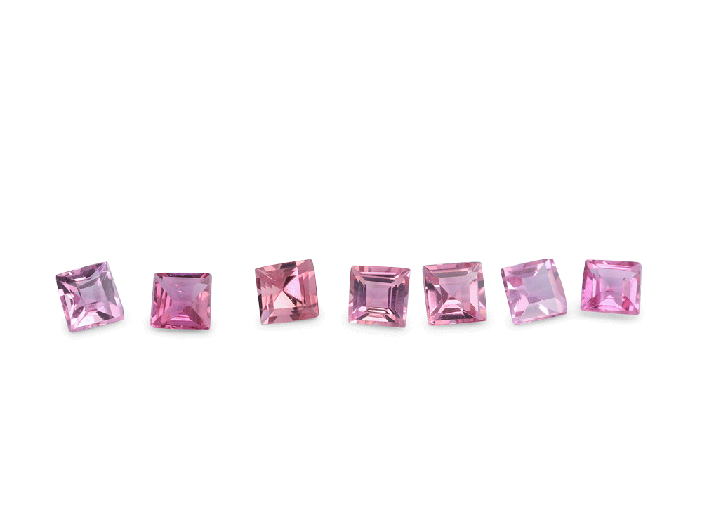 Pink Tourmaline 2.00mm Carre Cut