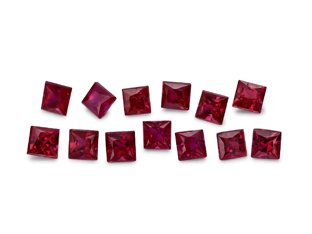 Ruby 1.50mm Princess Cut Good Red