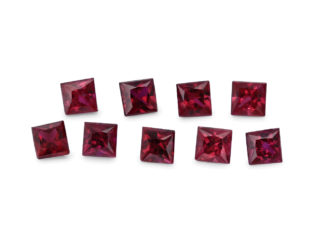 Ruby 1.75mm Princess Cut Good Red