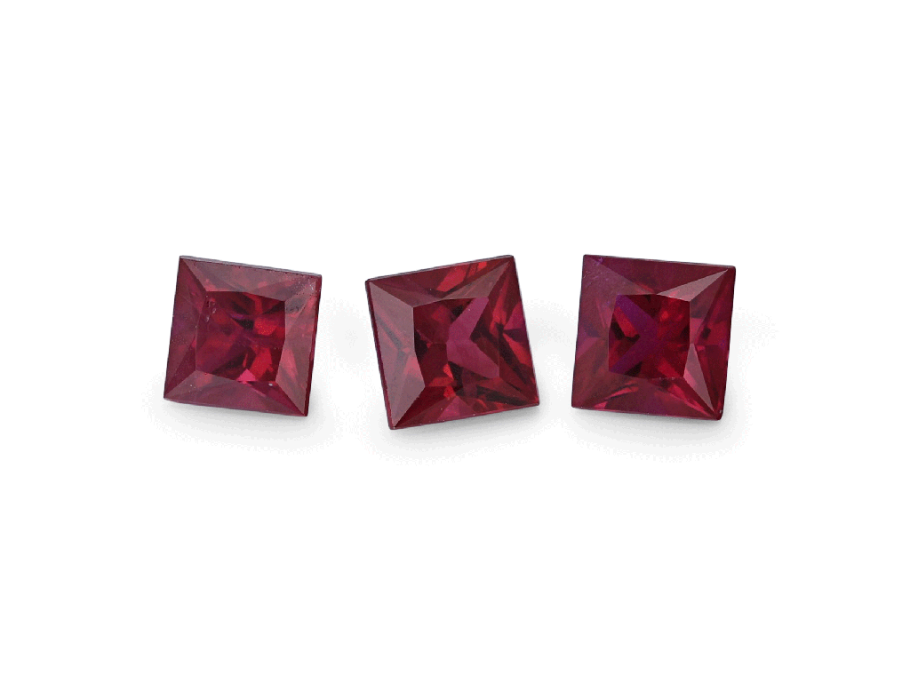 Ruby 2.75mm Princess Cut Good Red