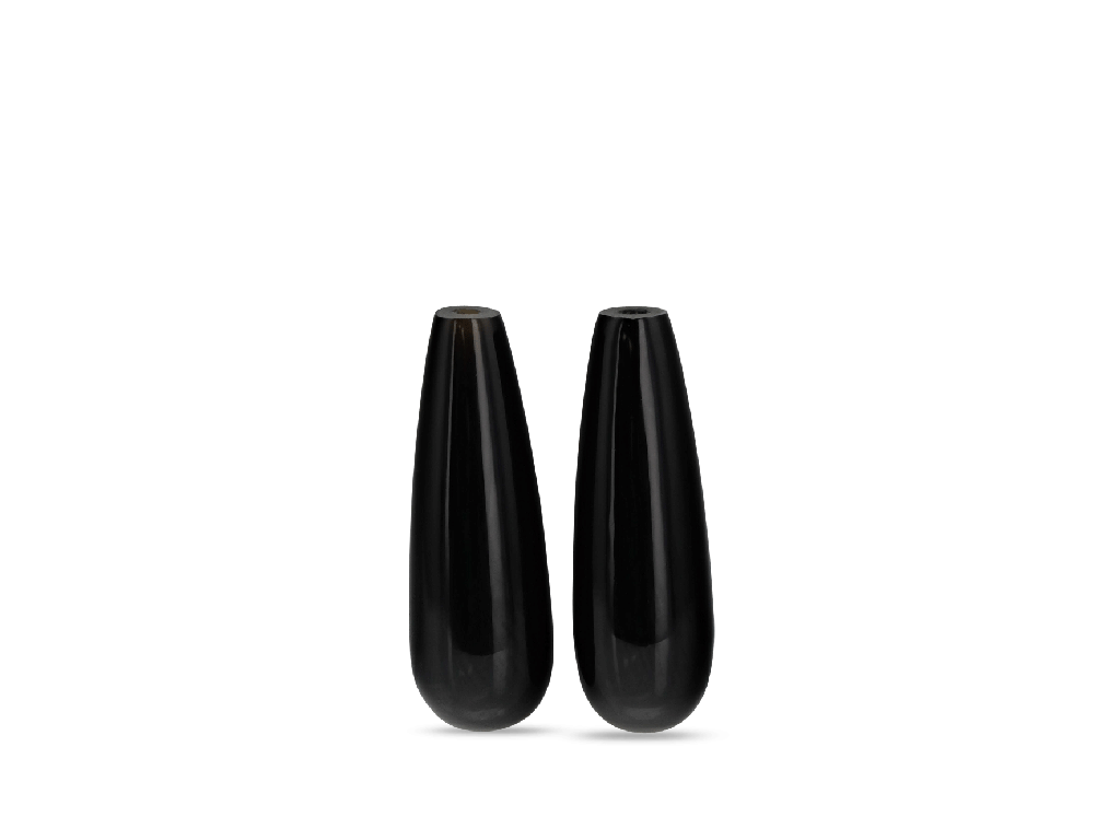 Premium Onyx Drop Polished 18x6mm Pair