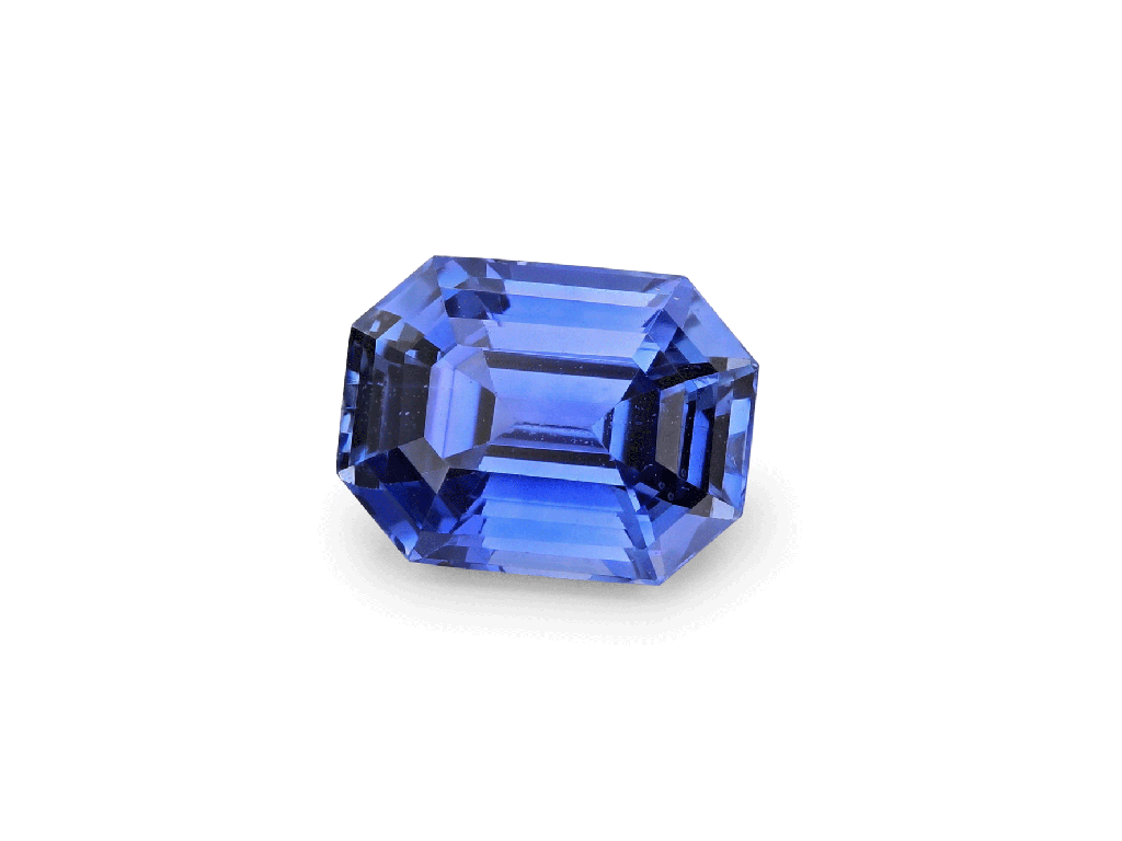 Ceylon Sapphire 6.8x5.1mm Emerald Cut Mid Blue