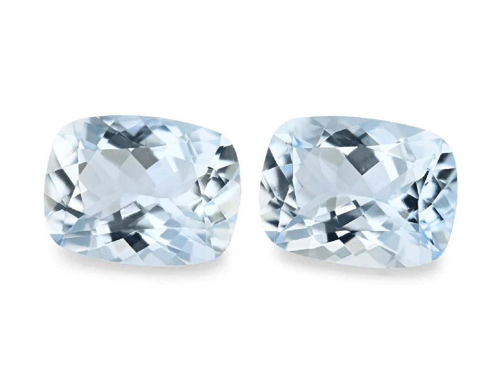 Aquamarine 11x8.5mm Cushion - Pair