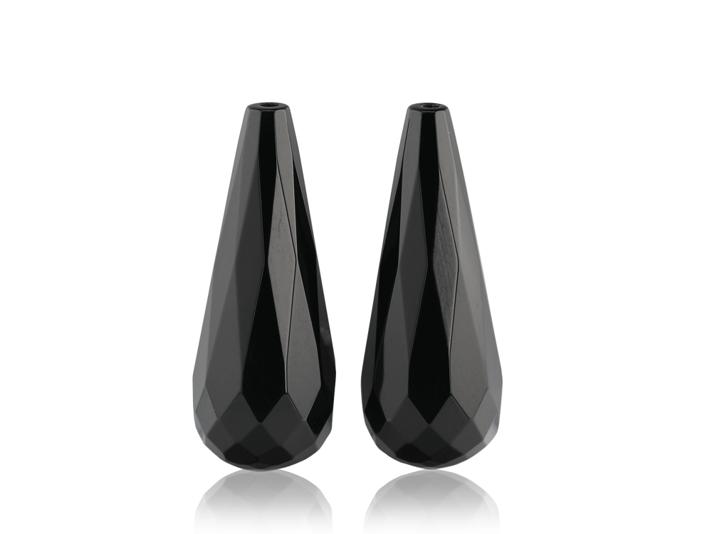 Onyx Briolette 25x10mm Pair 