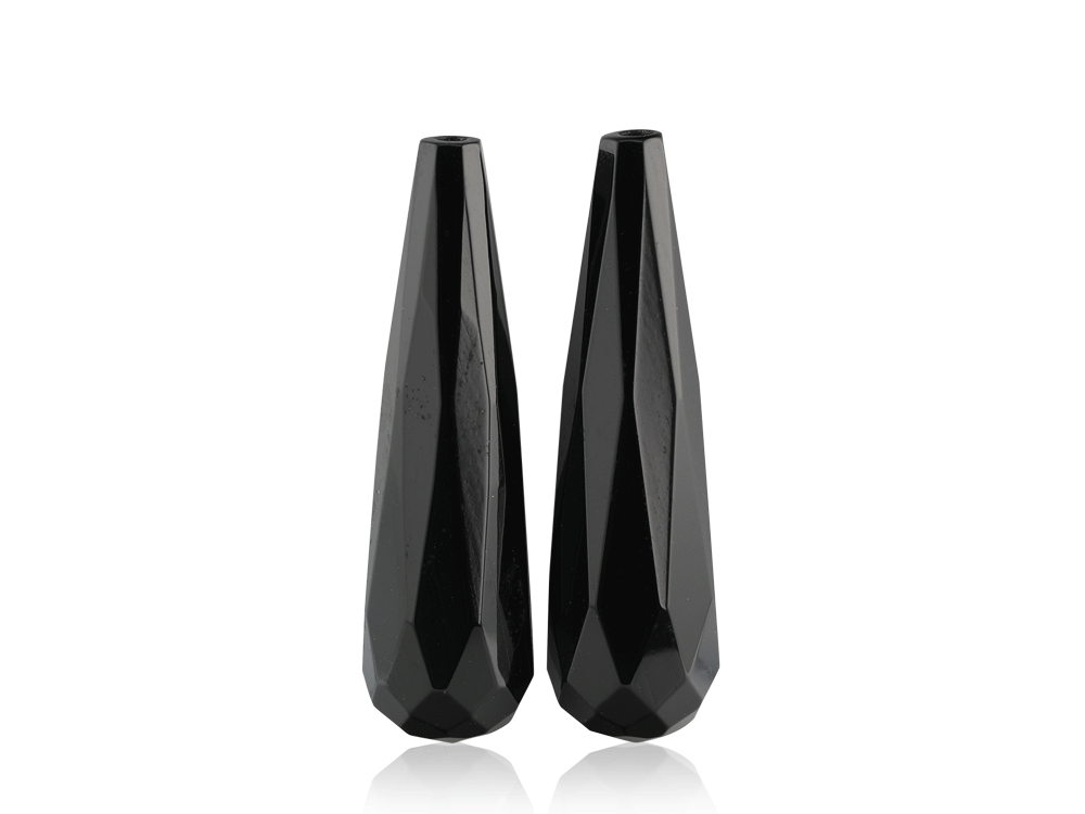 Onyx Briolette 28x8mm Pair 