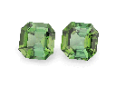 Green Tourmaline 7mm Square Emerald Cut PAIR