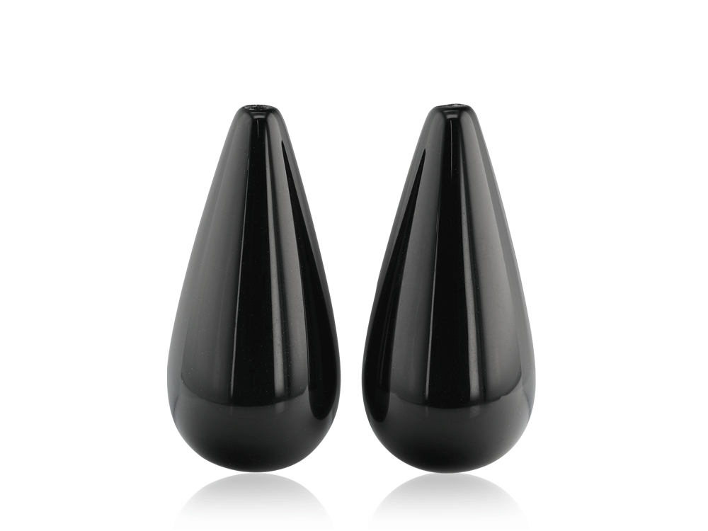 Onyx Drop Polished 25x12mm Pair 