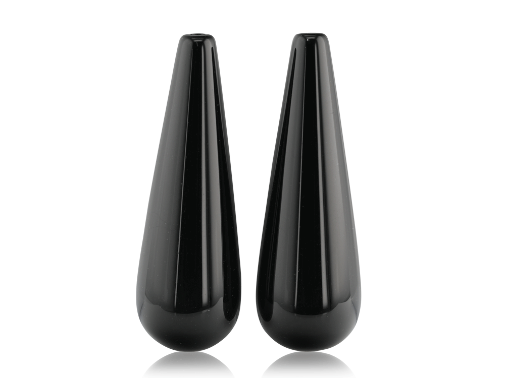 Onyx Drop Polished 30x10mm Pair