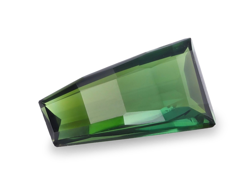 Green Tourmaline 8.95x5mm Chequerboard Tapered Baguette