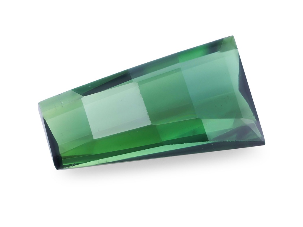 Green Tourmaline 8.9x5mm Chequerboard Tapered Baguette Bridge