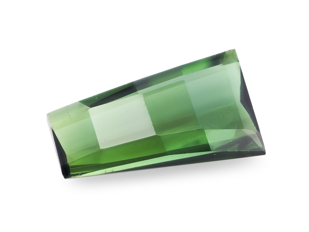 Green Tourmaline 8.9x5mm Chequerboard Tapered Baguette Bridge