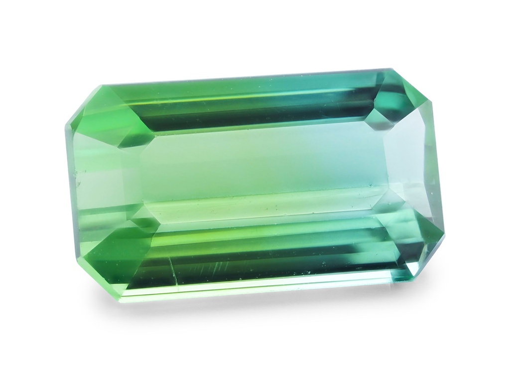 Blue Green Tourmaline 11x6.4mm Emerald Cut Light