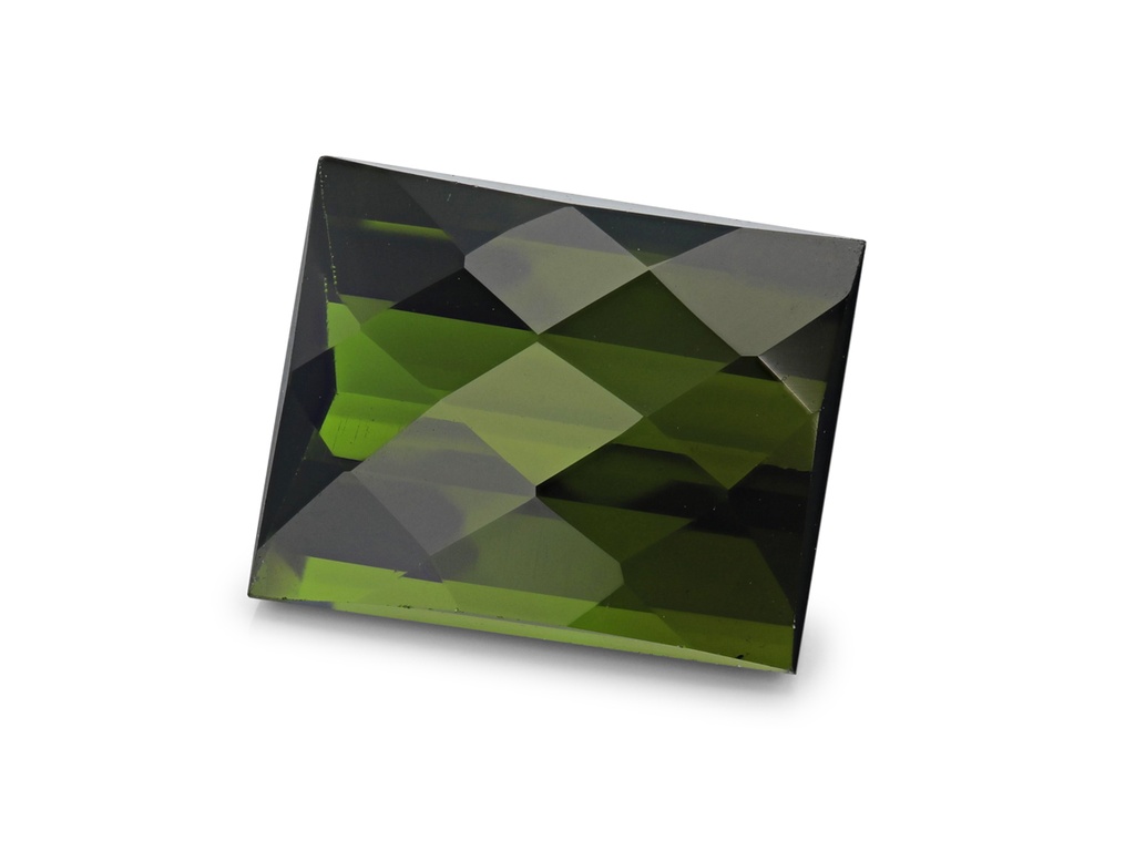 Green Tourmaline 10x8mm Baguette Chequerboard