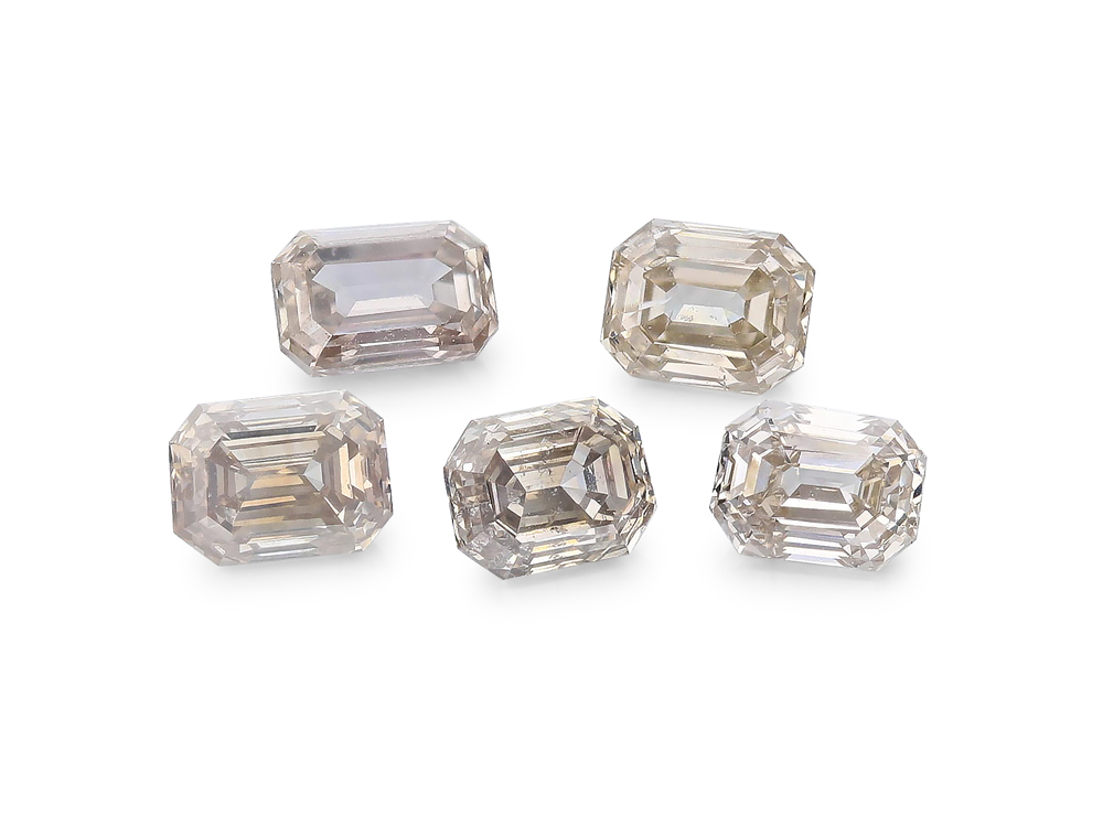 Light Champagne Diamond 3x2.5mm+/- Emerald Cut