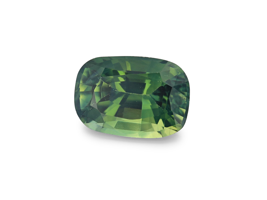 Green Parti Sapphire 6.5x4.5mm Cushion