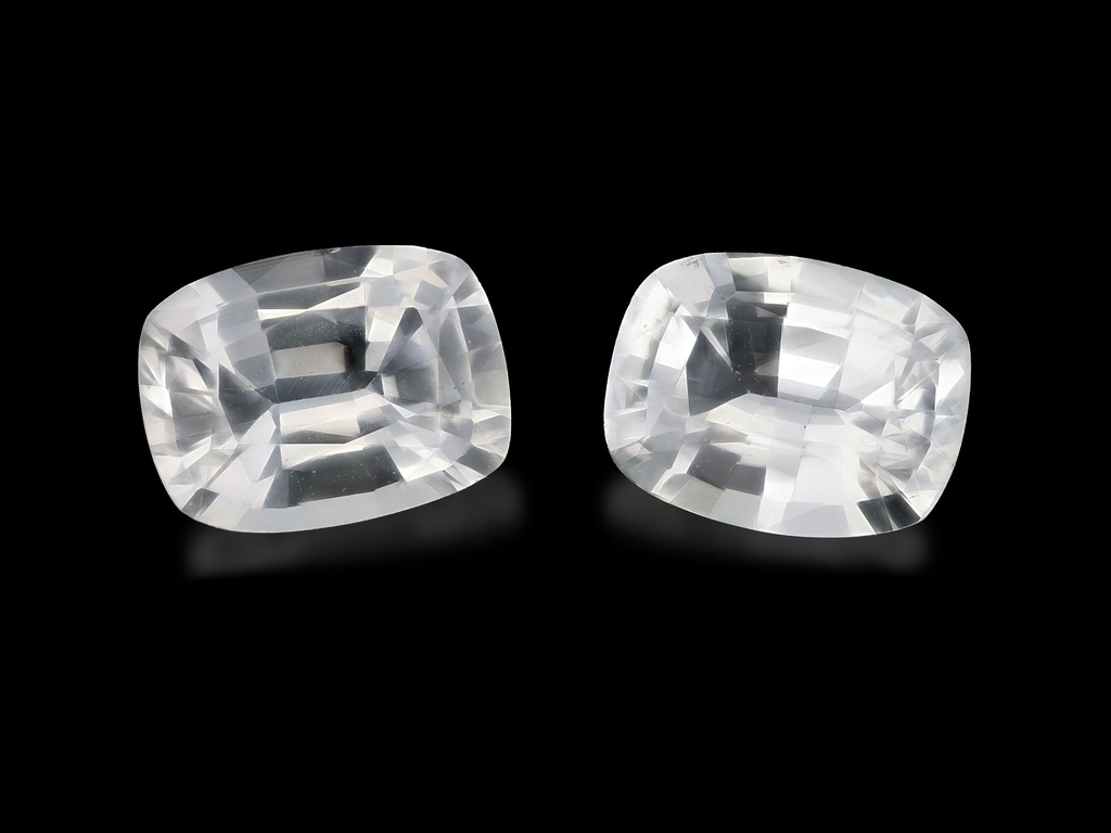 White Sapphire 7.9x6.00mm Cushion Pair