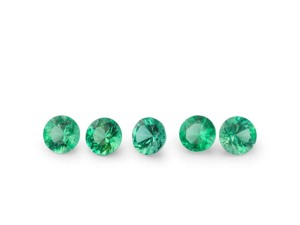 Zambian Emerald 2.50mm Round Diamond Cut