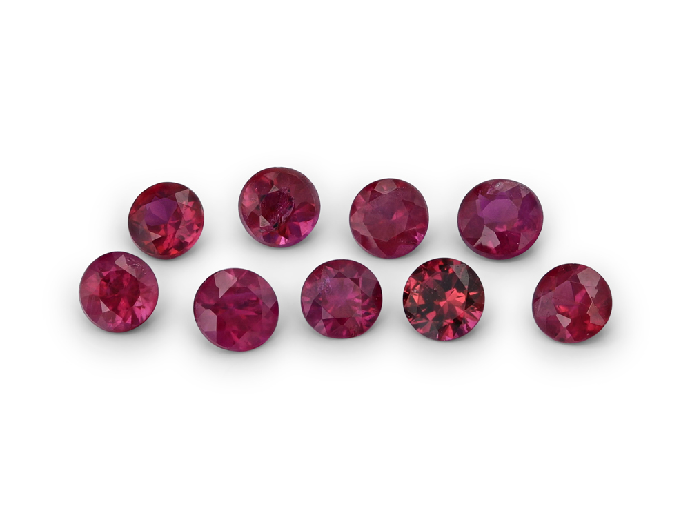 Ruby 2.00mm Round Diamond Cut