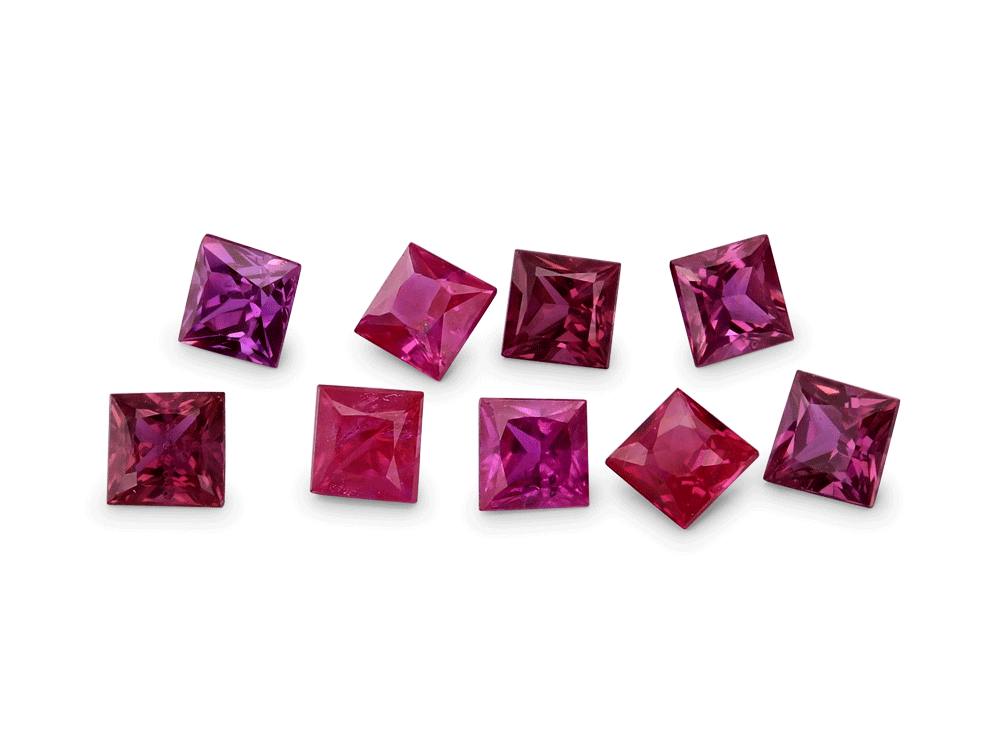 Ruby 2.00mm Princess Cut Pink