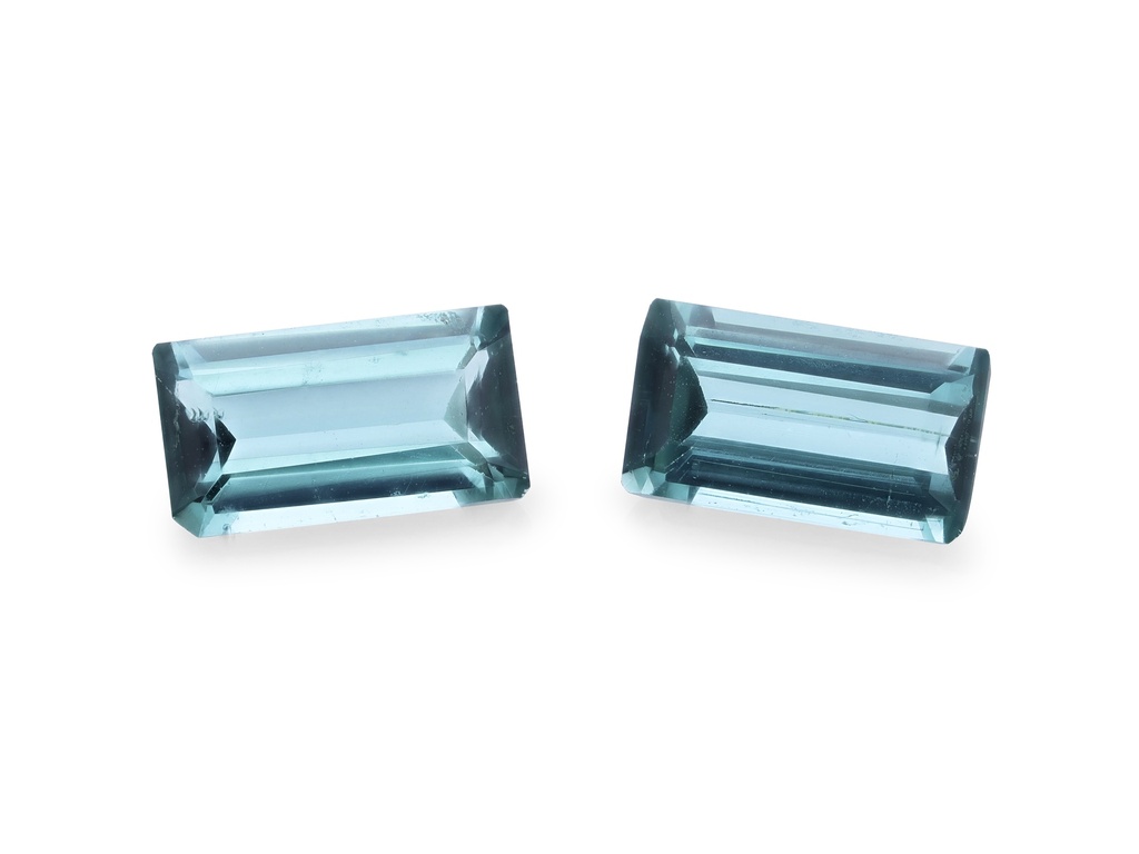 Blue Green Tourmaline 6x3mm Baguette Light