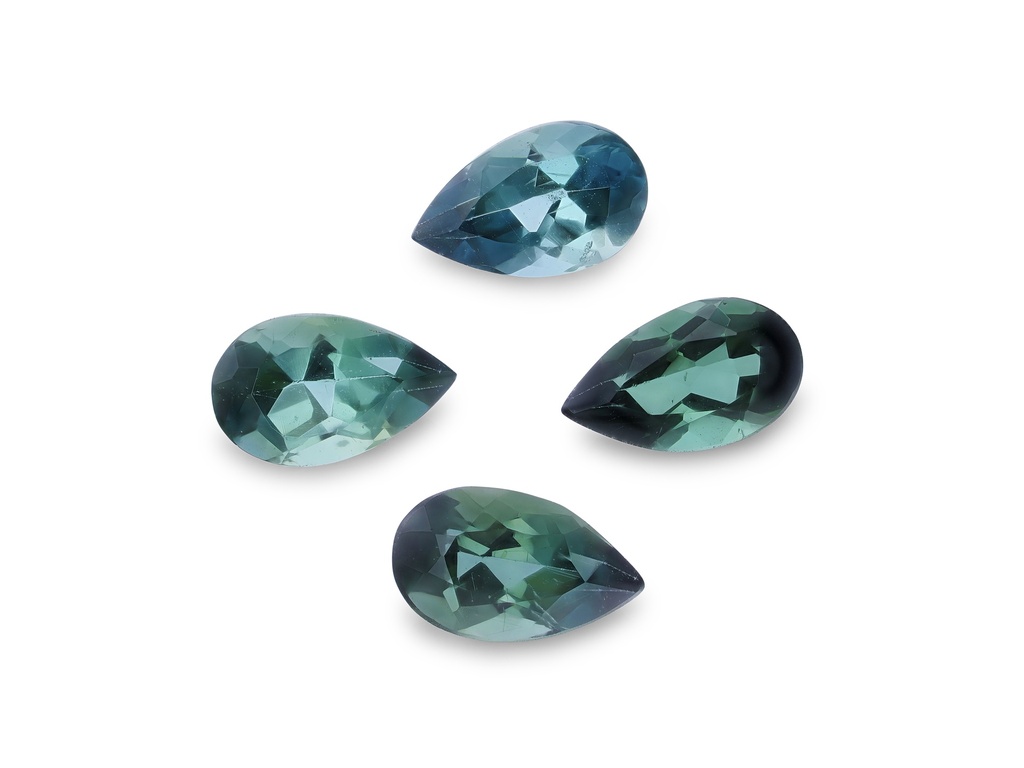 Tourmaline 5x3mm Pear Shape Green Set of 4